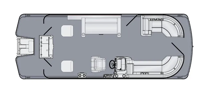 Slide: The Image of 2025 Harris Cruiser 210 FC boat layout with seating and helm design. - 4