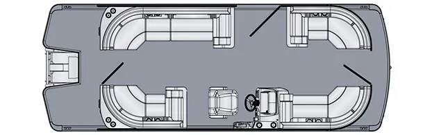 Slide: The Image of Floor plan of 2025 Harris Cruiser 210 CW pontoon boat, featuring spacious seating layout. - 4