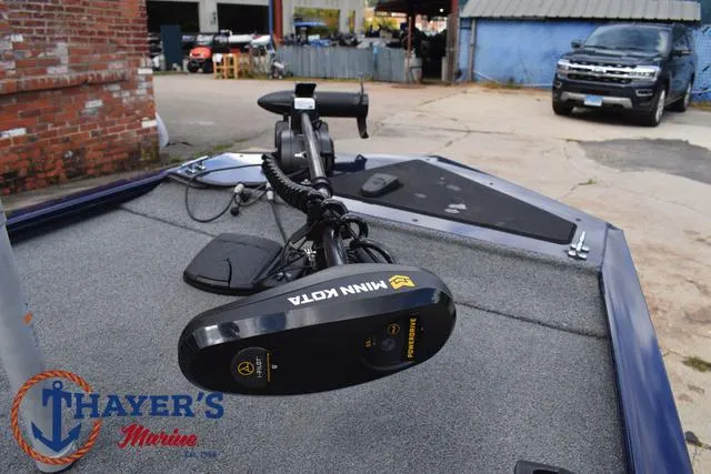 Slide: The Image of 2019 Tracker Pro 170 boat with Minn Kota trolling motor at Thayer's Marine. - 10