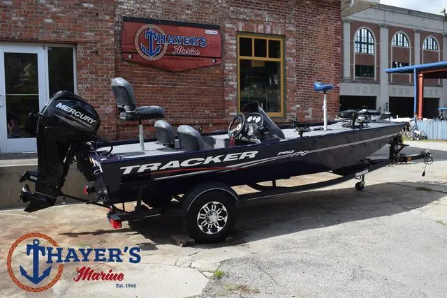 Slide: The Image of 2019 Tracker Pro 170 boat at Thayer's Marine dealership. - 3