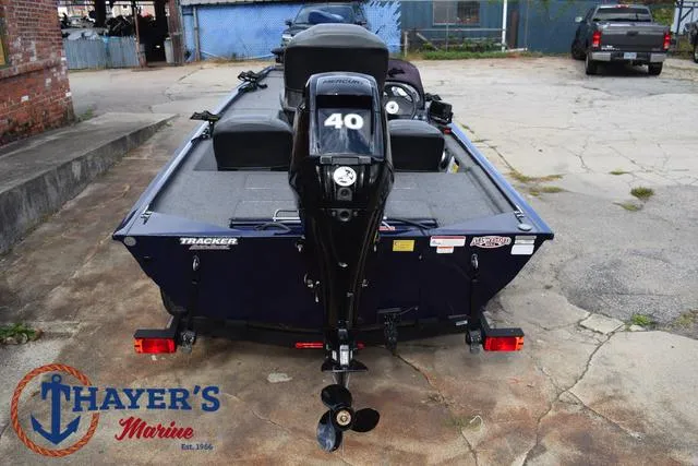 Slide: The Image of 2019 Tracker Pro 170 boat with 40 HP Mercury engine at Thayer's Marine. - 9