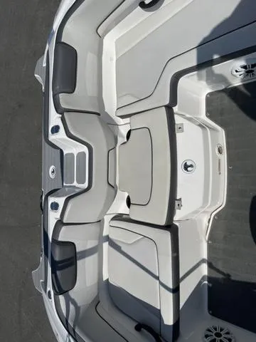 Slide: The Image of 2019 Yamaha Boats SX190 interior seating and storage area, top view. - 20