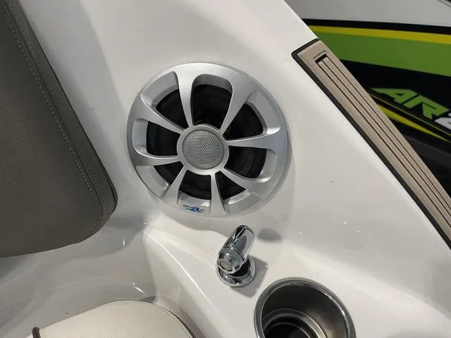 Slide: The Image of Yamaha 242 Limited S 2012 boat speaker and cup holder detail. - 12