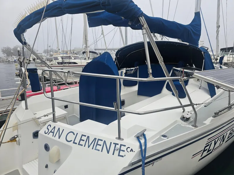 Slide: The Image of Catalina 42 sailboat, 1990 model, docked in San Clemente marina. - 7