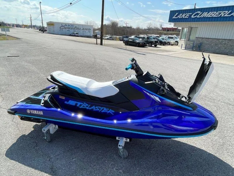 Slide: The Image of 2024 Yamaha Waverunner Jet Blaster in vibrant blue at Lake Cumberland dealership. - 21