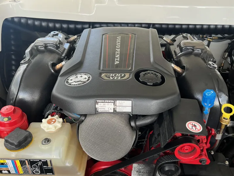 Slide: The Image of Volvo Penta 300 V8 engine in a 2016 Cobalt R30 boat. - 44