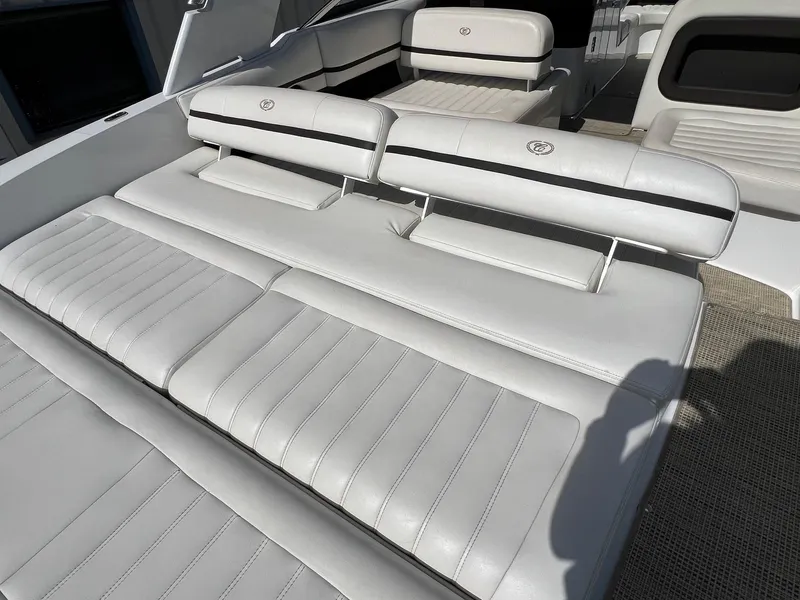 Slide: The Image of 2016 Cobalt R30 boat with luxurious white leather seating. - 49