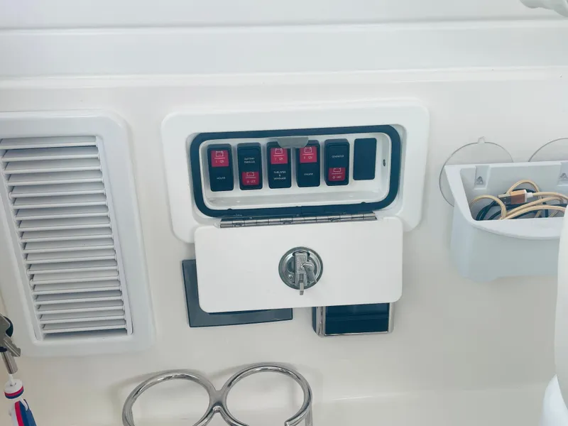 Slide: The Image of Convenient battery switches on starboard helm - 10