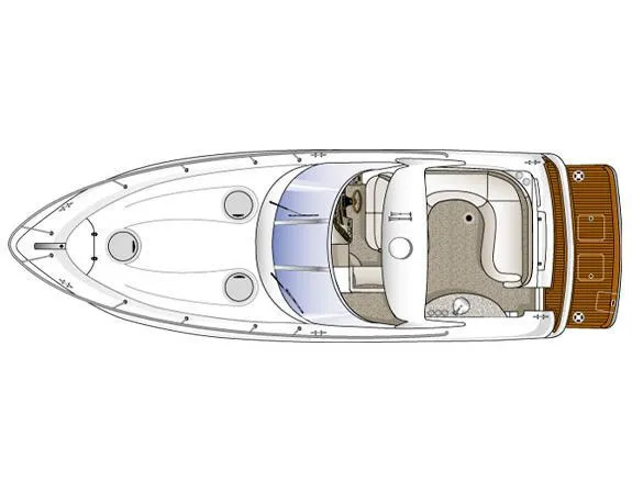 Slide: The Image of Top view layout of 2005 Four Winns 378 Vista yacht. - 23