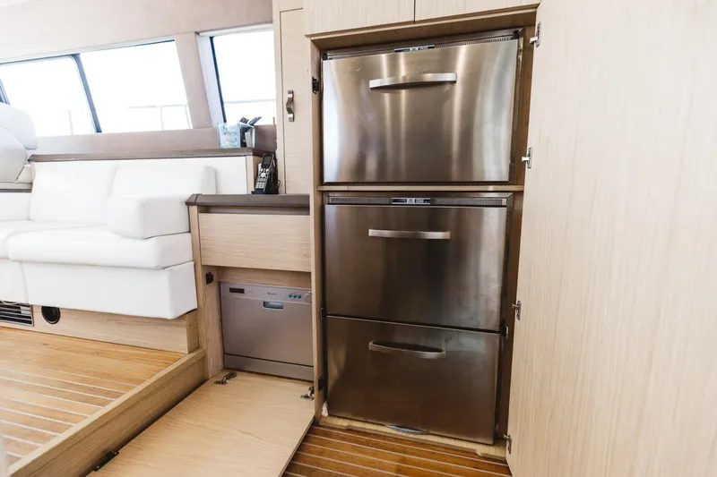 Slide: The Image of Luxury yacht interior with stainless steel appliances, Beneteau Monte Carlo 5, 2015 model. - 43