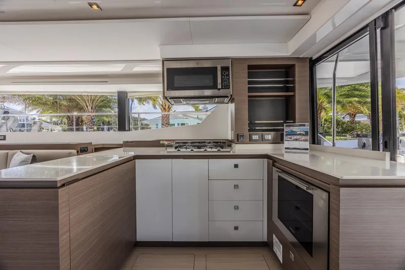 Slide: The Image of Modern kitchen interior of 2024 Leopard 53 Powercat yacht with sleek design and appliances. - 20