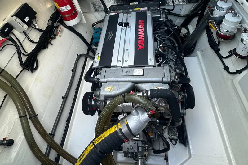 Slide: The Image of Yanmar engine in 2024 Leopard 53 Powercat, showcasing marine engineering and design. - 35