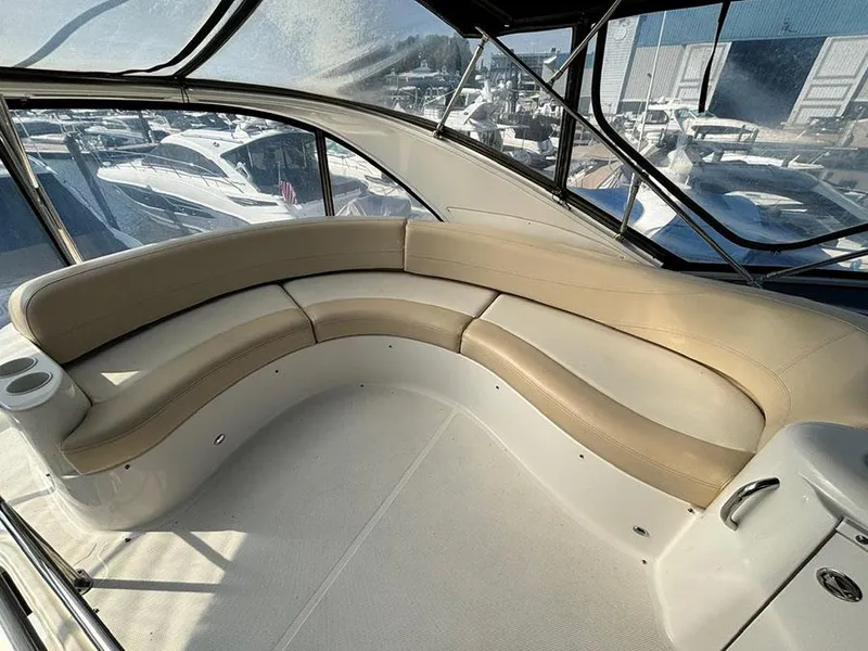 Slide: The Image of Luxurious seating area on a 2011 Meridian 391 Sedan yacht. - 29