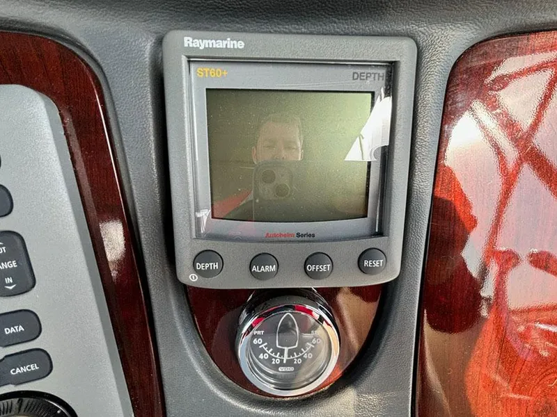 Slide: The Image of Raymarine ST60+ depth display on 2011 Meridian 391 Sedan dashboard. - 39