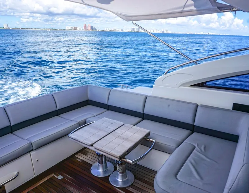 Slide: The Image of Luxury seating area on 2015 Princess V52 yacht with ocean view. - 13