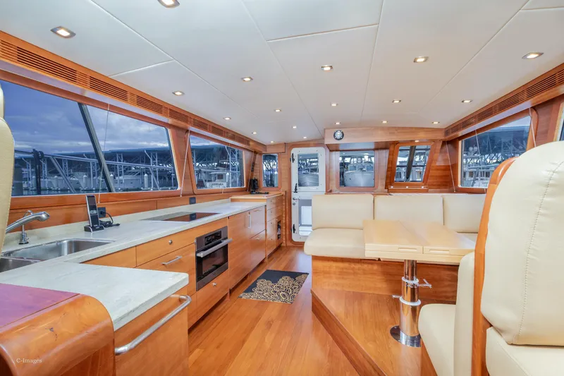 Slide: The Image of Coastal Craft 56 yacht "SeaJayToo" docked at Shaw Island, WA, rear view, 2012 model. - 13