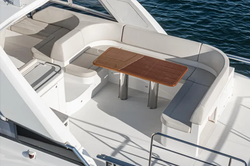 Slide: The Image of Luxurious seating area on 2017 Absolute NAVETTA yacht with ocean view. - 37