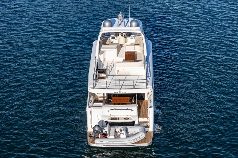 Slide: The Image of Aerial view of 2017 Absolute NAVETTA yacht on open water. - 52