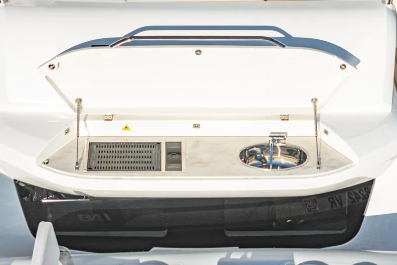 Slide: The Image of Outdoor kitchen on 2017 Absolute NAVETTA yacht with grill and sink. - 56