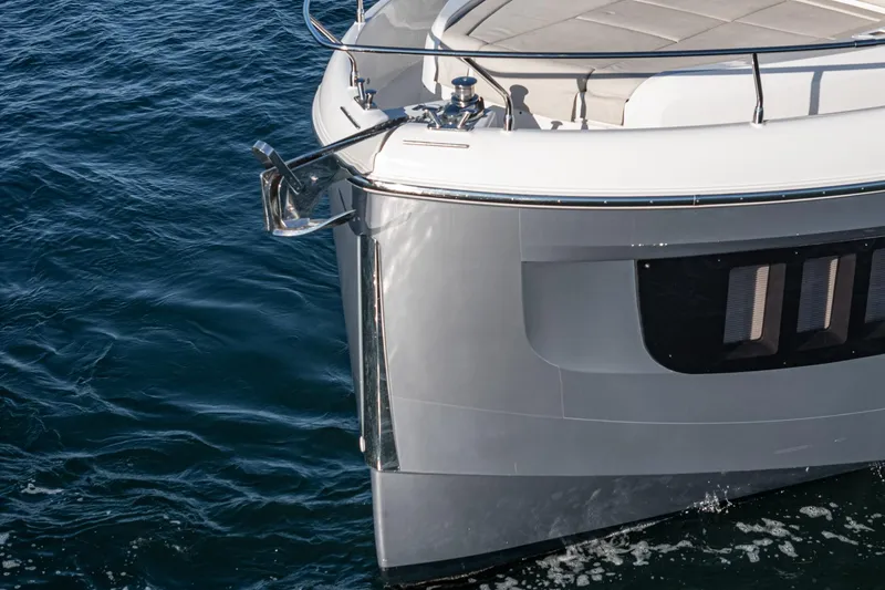 Slide: The Image of Bow of 2017 Absolute NAVETTA yacht on calm blue water. - 71