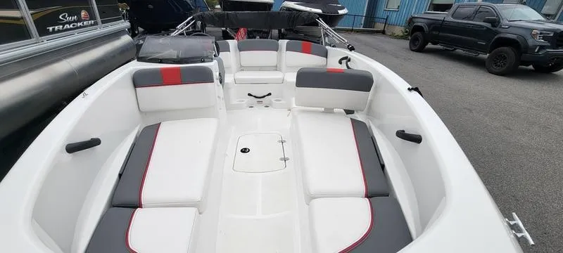 Slide: The Image of 2022 Tahoe T16 boat with spacious seating and modern design. - 10