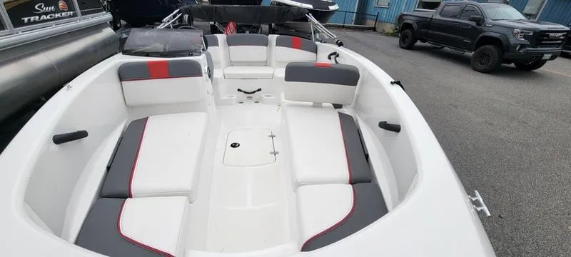 Slide: The Image of 2022 Tahoe T16 boat with spacious seating and modern design. - 4
