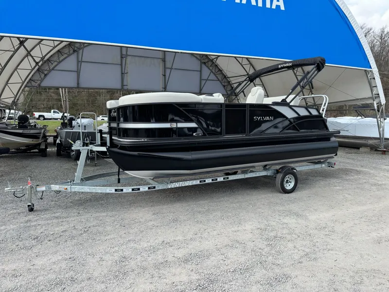 The Image of 2025 Sylvan 8520 CLZ DH pontoon boat on trailer. - 1