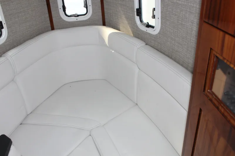 Slide: The Image of Interior of HCB 42 Lujo 2023 with white leather seating. - 20