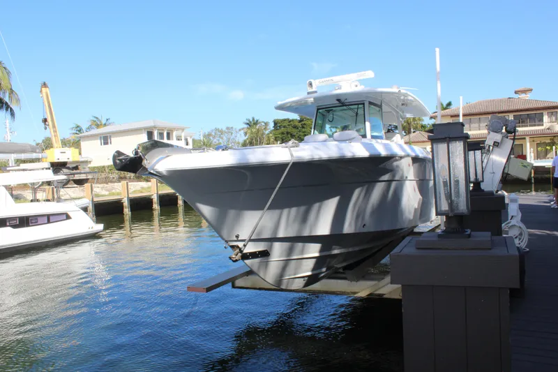 Slide: The Image of HCB 42 Lujo 2023 boat docked in sunny weather. - 26