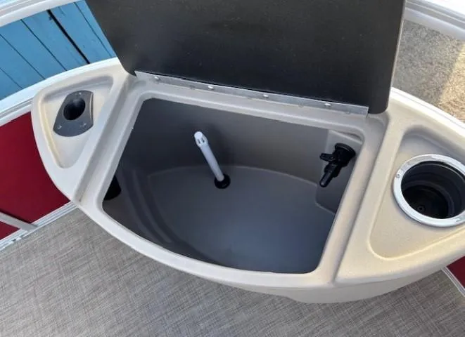Slide: The Image of Livewell compartment on 2023 Sun Tracker Bass Buggy 18 DLX pontoon boat. - 9
