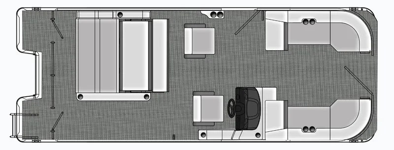 Slide: The Image of 2025 Bentley Pontoons Legacy 223 Swingback floor plan, top view layout. - 2