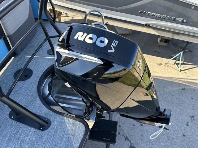 Slide: The Image of Mercury 200 V6 outboard motor on 2025 Godfrey Monaco 235SB boat. - 11