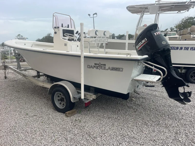 Slide: The Image of 2021 May-Craft 19 Cape Classic boat on trailer with Suzuki 115 outboard motor. - 6