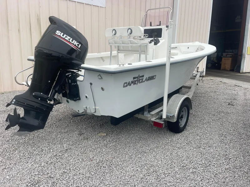 Slide: The Image of 2021 May-Craft 19 Cape Classic boat with Suzuki outboard motor on trailer. - 8