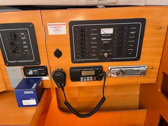 Slide: The Image of Control panel of a 2007 Beneteau First 36.7 yacht with communication equipment. - 22