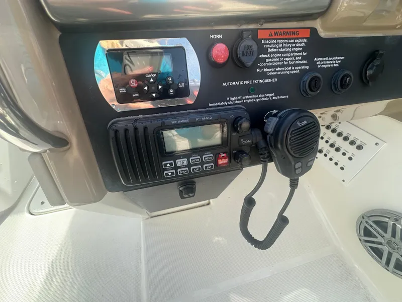 Slide: The Image of 2015 Formula 310 Bowrider dashboard with radio and control panel. - 13