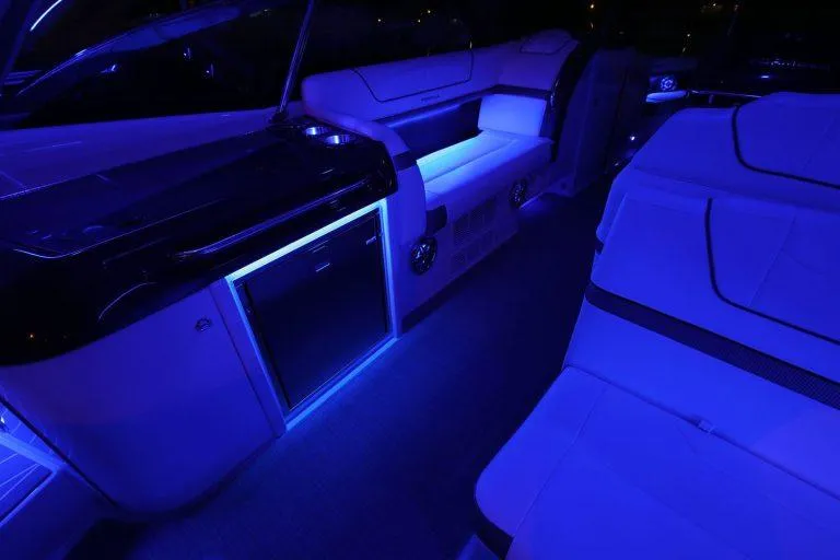 Slide: The Image of 2025 Formula 350 CBR interior with ambient blue lighting. - 29