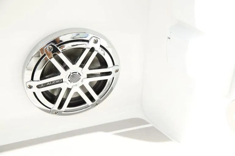 Slide: The Image of Speaker detail on 2025 Formula 350 CBR boat, featuring JL Audio system. - 39
