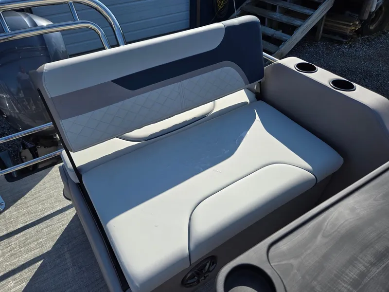 Slide: The Image of 2025 Godfrey SWEETWATER Entertainment 2486 DT boat seating with cup holders. - 26