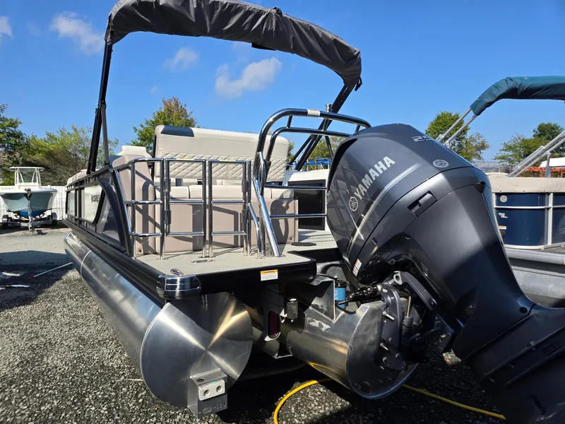 Slide: The Image of 2025 Godfrey SWEETWATER Entertainment 2486 DT pontoon boat with Yamaha outboard motor. - 3