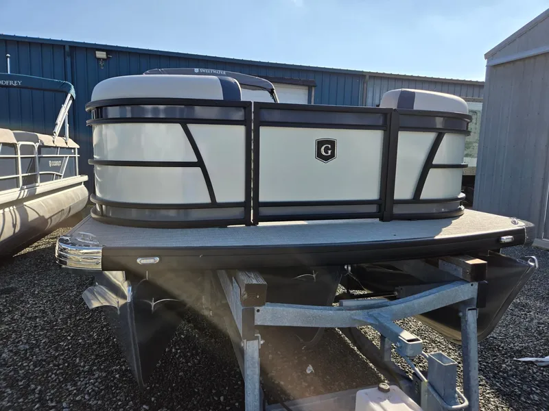 Slide: The Image of 2025 Godfrey SWEETWATER Entertainment 2486 DT pontoon boat on trailer. - 8