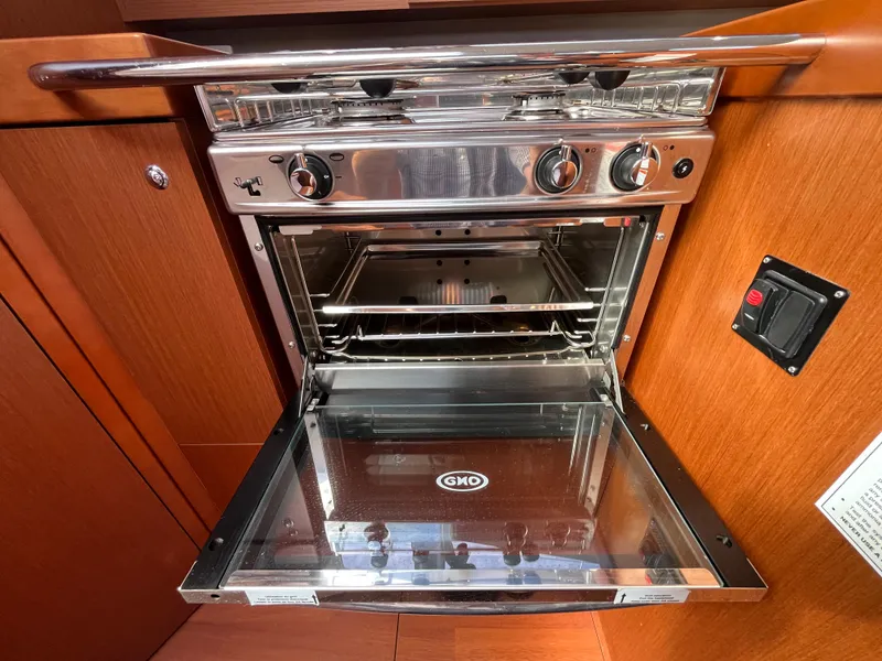 Slide: The Image of Stainless steel oven in 2018 Beneteau Oceanis 35.1 yacht kitchen. - 40