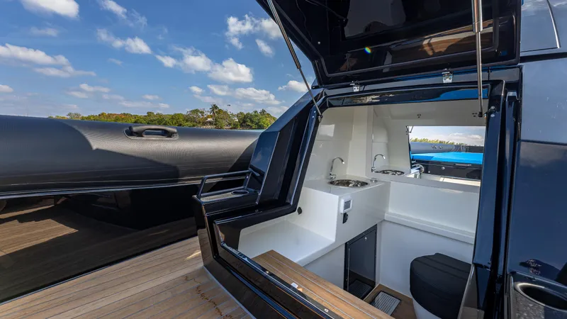 Slide: The Image of 2025 Technohull 38 Grand Sport yacht interior with sleek design and modern amenities. - 27
