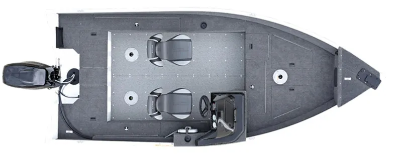 Slide: The Image of 2025 Lund 1650 Angler SS boat with Mercury outboard motor on display. - 2