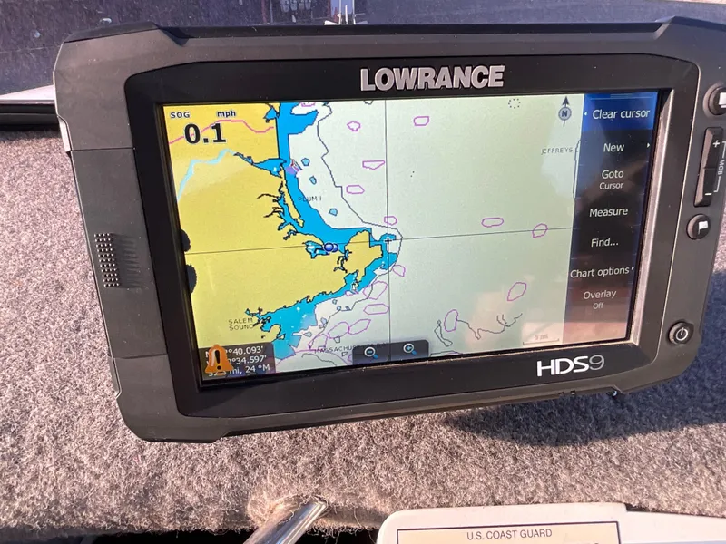 Slide: The Image of Lowrance HDS9 marine GPS displaying nautical chart on Sealegs 7.7m Cabin, 2013 model. - 15