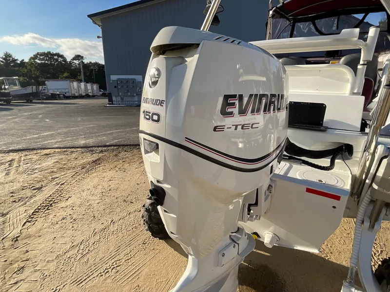 Slide: The Image of Evinrude E-TEC 150 outboard motor on 2013 Sealegs 7.7m Cabin boat. - 6