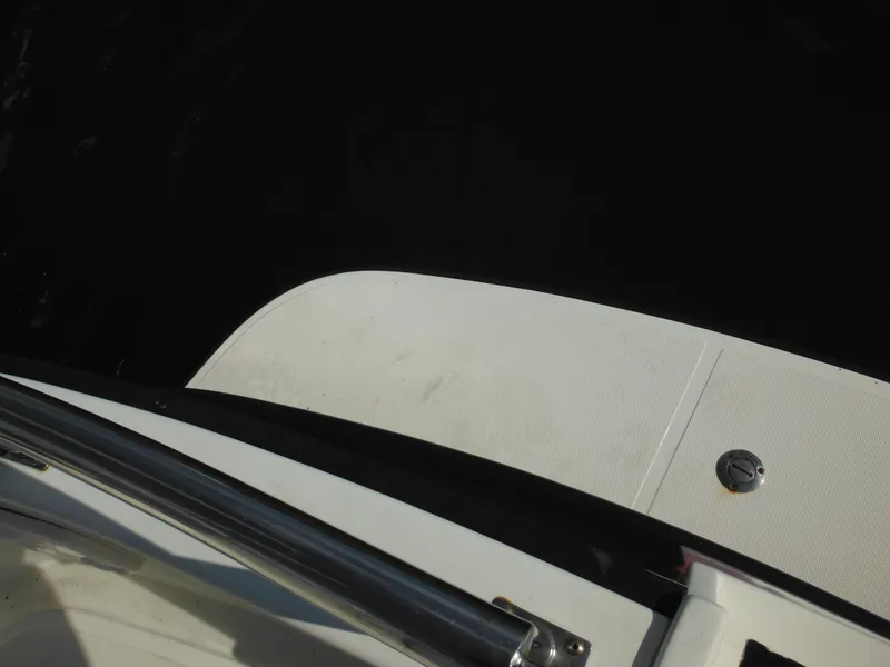 Slide: The Image of Close-up of 2005 Nordic Tug 32 boat deck with railing. - 11