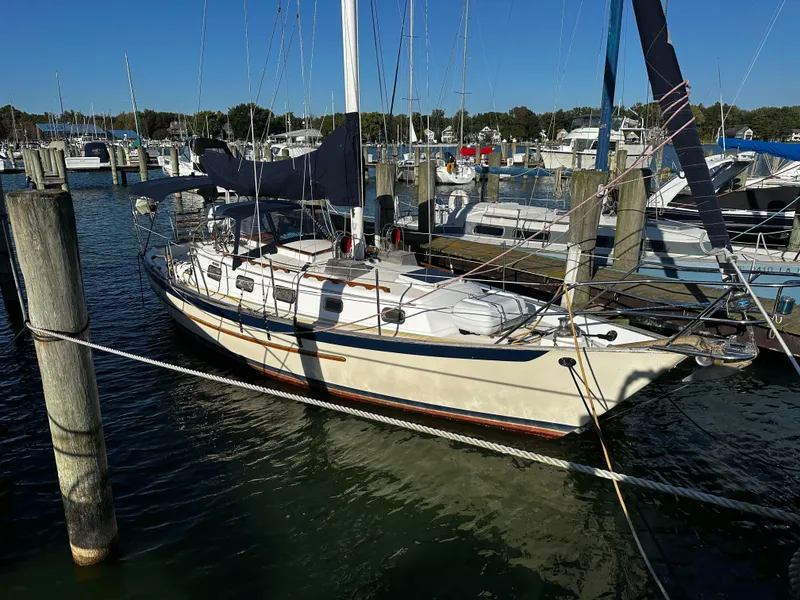 The Image of 2006 Pacific Seacraft 31 sailboat docked in a marina, surrounded by other boats. - 0