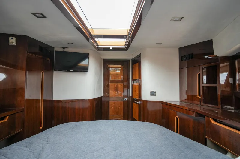 Slide: The Image of Luxurious interior of 2017 Galeon 43 SKY yacht with wood finishes and skylight. - 35