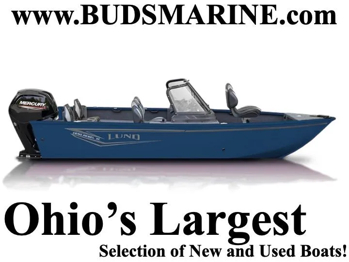 The Image of 2025 Lund 1650 Rebel XL Sport boat in blue on display at Bud's Marine, Ohio. - 0